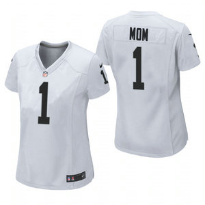 Women's Nike Las Vegas Raiders #1 Dad White 2021 Mother's Day Authentic Stitched NFL Jersey