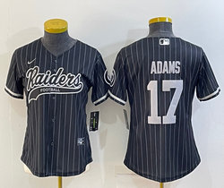 Women's Nike Las Vegas Raiders #17 Davante Adams Black Joint Stripe Authentic Stitched baseball jersey