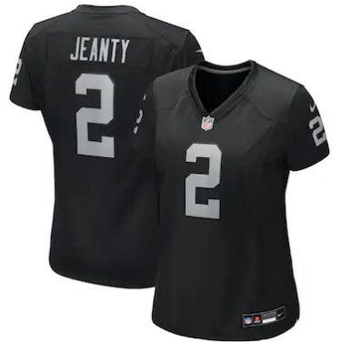 Women's Nike Las Vegas Raiders #2 Ashton jeanty Black 2025 Draft Stitched NFL Jersey