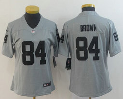 Women's Nike Las Vegas Raiders #84 Antonio Brown Grey Inverted Legend Vapor Untouchable Authentic Stitched NFL jersey