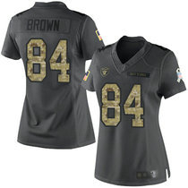 Women's Nike Las Vegas Raiders #84 Antonio Brown Limited Anthracite Salute to Service Authentic Stitched NFL jersey