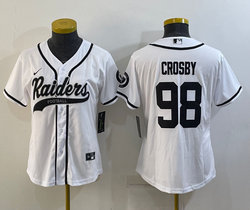 Women's Nike Las Vegas Raiders #98 Maxx Crosby White Joint Authentic Stitched baseball jersey