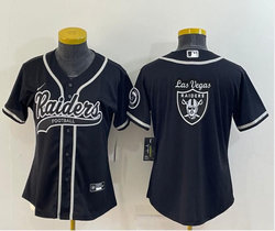 Women's Nike Las Vegas Raiders Black Joint Big Logo Authentic Stitched baseball jersey