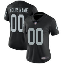 Women's Nike Las Vegas Raiders Customized Black Limited Vapor Untouchable Authentic Stitched NFL Jerseys