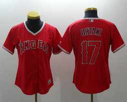 Women's Nike Los Angeles Angels of Anaheim #17 Shohei Ohtani Red Game Authentic stitched MLB jersey