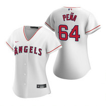 Women's Nike Los Angeles Angels of Anaheim #64 Felix Pena White Game Authentic stitched MLB jersey