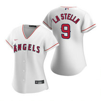 Women's Nike Los Angeles Angels of Anaheim #9 Tommy La Stella White Game Authentic stitched MLB jersey