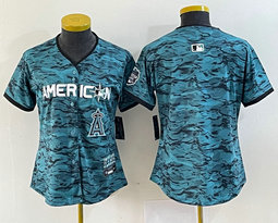 Women's Nike Los Angeles Angels of Anaheim Blank Teal 2023 All-Star Logo in front Stitched Baseball Jersey