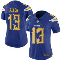 Women's Nike Los Angeles Chargers #13 Keenan Allen Electric blue Rush Authentic stitched NFL jersey