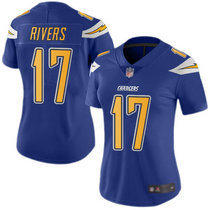 Women's Nike Los Angeles Chargers #17 Philip Rivers Electric blue Rush Authentic stitched NFL jersey