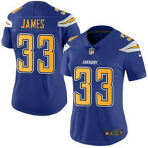 Women's Nike Los Angeles Chargers #33 Derwin James Limited Electric Blue Rush Authentic Stitched NFL Jersey