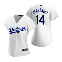 Women's Nike Los Angeles Dodgers #14 Enrique Hernandez White Game Authentic Stitched MLB Jersey