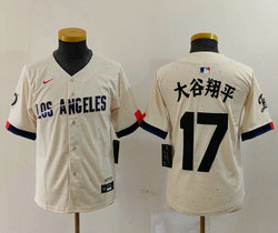 Women's Nike Los Angeles Dodgers #17 大谷翔平 Cream Black number 2024 City Jersey