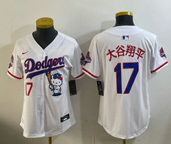 Women's Nike Los Angeles Dodgers #17 大谷翔平 White Hello Kitty Night Jersey