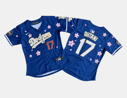 Women's Nike Los Angeles Dodgers #17 Shohei Ohtani Blue Tokyo Series Gold Name Limited MLB Jersey