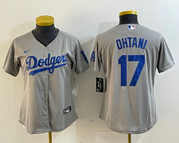 Women's Nike Los Angeles Dodgers #17 Shohei Ohtani Gray Authentic Stitched MLB Jersey