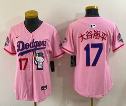 Women's Nike Los Angeles Dodgers #17 Shohei Ohtani Pink Hello Kitty Night Jersey