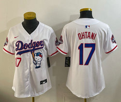 Women's Nike Los Angeles Dodgers #17 Shohei Ohtani White Hello Kitty Night Jersey