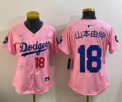 Women's Nike Los Angeles Dodgers #18 山本由伸 Pink 2025 Tokyo Series Jersey