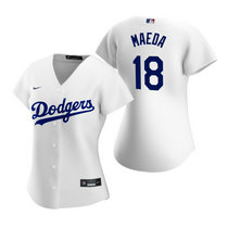 Women's Nike Los Angeles Dodgers #18 Kenta Maeda White Game Authentic Stitched MLB Jersey