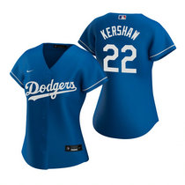 Women's Nike Los Angeles Dodgers #22 Clayton Kershaw Blue Game Authentic Stitched MLB Jersey