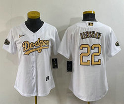 Women's Nike Los Angeles Dodgers #22 Clayton Kershaw White 2022 All Star Authentic Stitched MLB jersey