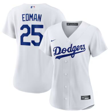Women's Nike Los Angeles Dodgers #25 Tommy Edman White Home Jersey
