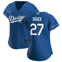 Women's Nike Los Angeles Dodgers #27 Trevor Bauer Blue Game Authentic Stitched MLB Jersey