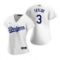 Women's Nike Los Angeles Dodgers #3 Chris Taylor White Game Authentic Stitched MLB Jersey