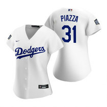 Women's Nike Los Angeles Dodgers #31 Mike Piazza White 2020 World Series Game Authentic Stitched MLB Jersey