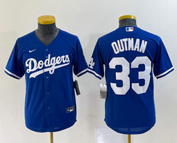 Women's Nike Los Angeles Dodgers #33 James Outman Blue Authentic Stitched MLB Jersey