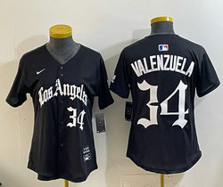 Women's Nike Los Angeles Dodgers #34 Fernando Valenzuela Black 5(V) Joint MLB Jersey