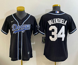 Women's Nike Los Angeles Dodgers #34 Fernando Valenzuela Black Stitched MLB jersey