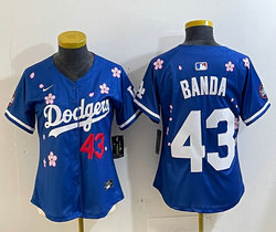 Women's Nike Los Angeles Dodgers #43 Anthony banda Blue 2025 Tokyo Series Stitched MLB Jersey
