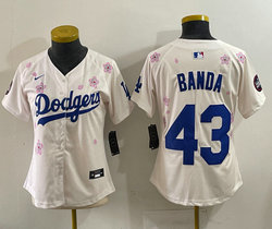 Women's Nike Los Angeles Dodgers #43 Anthony banda Cream 2025 Tokyo Series Stitched MLB Jersey
