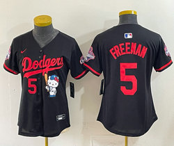 Women's Nike Los Angeles Dodgers #5 Freddie Freeman Hello Kitty Night Jersey