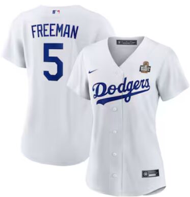 Women's Nike Los Angeles Dodgers #5 Freddie Freeman White 2024 World Series Baseball Jersey