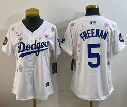 Women's Nike Los Angeles Dodgers #5 Freddie Freeman White 2025 Tokyo Series Jersey