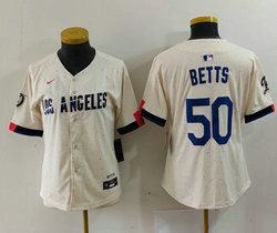 Women's Nike Los Angeles Dodgers #50 Mookie Betts Game Authentic Stitched MLB Jersey