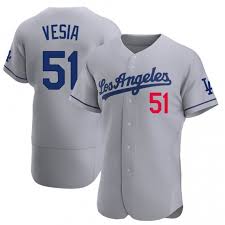 Women's Nike Los Angeles Dodgers #51 Alex Vesia Gray MLB jersey