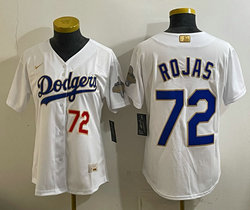 Women's Nike Los Angeles Dodgers #72 Miguel Rojas White 2026 Gold Stadium Baseball Jersey