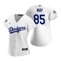 Women's Nike Los Angeles Dodgers #85 Dustin May White 2020 World Series Champions Jersey