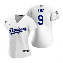 Women's Nike Los Angeles Dodgers #9 Gavin Lux White 2020 World Series Game Authentic Stitched MLB Jersey