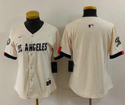 Women's Nike Los Angeles Dodgers Blank Cream 2024 City Authentic Stitched MLB Jersey