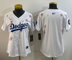Women's Nike Los Angeles Dodgers Blank White 2025 Tokyo Series Stitched MLB Jersey