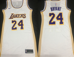 Women's Nike Los Angeles Lakers #24 Kobe Bryant White Dress