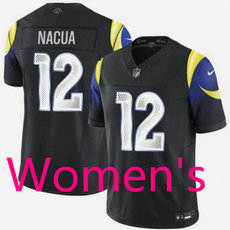 Women's Nike Los Angeles Rams #12 Puka Nacua 2025 Black Rivalries NFL jersey