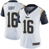 Women's Nike Los Angeles Rams #16 Jared Goff White Vapor Untouchable Authentic Stitched NFL Jersey