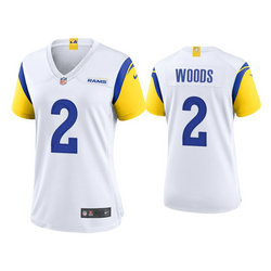 Women's Nike Los Angeles Rams #2 Robert Woods White Vapor Untouchable Authentic Stitched NFL Jerseys