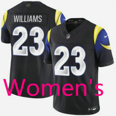 Women's Nike Los Angeles Rams #23 Kyren Williams 2025 Black Rivalries NFL jersey